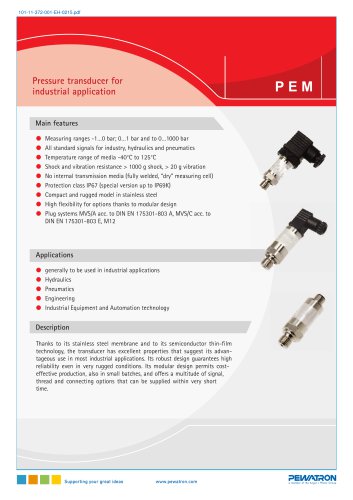 PEM pressure transmitter