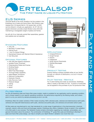 EUS Plate and Frame Filter