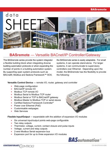 BAS Remote  Versatile BACnet/IP Controller/Gateway