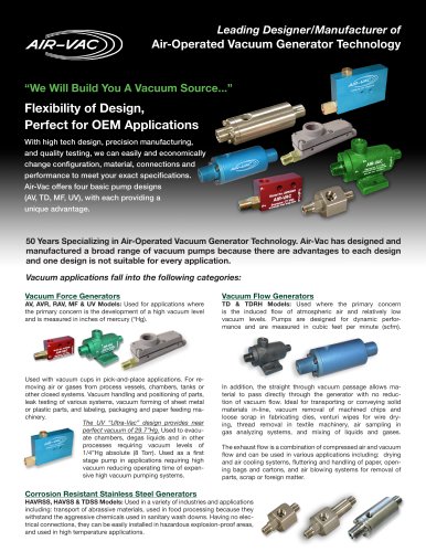 Vacuum Generator Literature