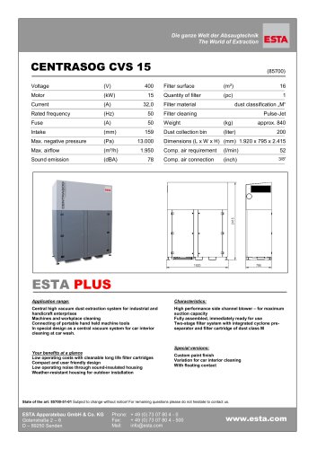 Datasheet Centrasog-CVS 15