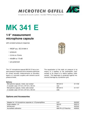 Microphone Capsule MK 341 E