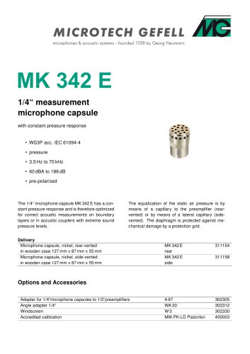 Microphone Capsule MK 342 E