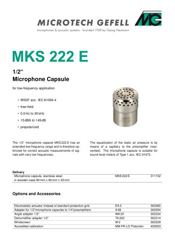 Microphone Capsule MKS 222 E