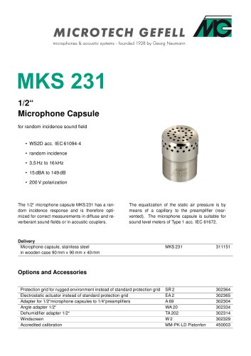 Microphone Capsule MKS 231