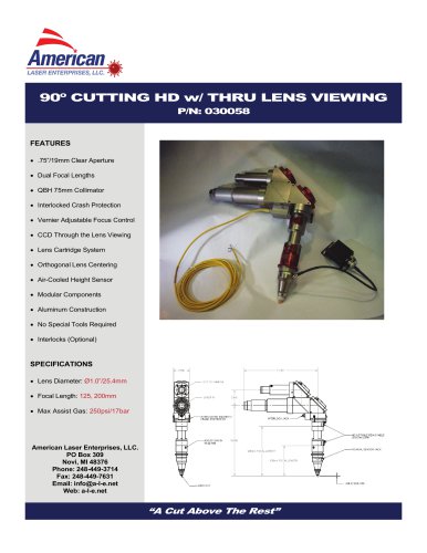 90° CUTTING HEAD W/ CCD THROUGH LENS VIEWING