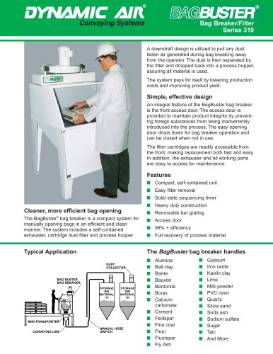 BagBuster Bag Breaker/Filter  Series 319