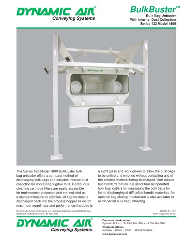 BulkBuster Bulk Bag Unloader Series 422 Model 1800