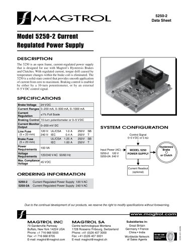 5250-Current-Regulated Power Supply (open frame)