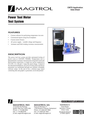 Power Tool Motor Test System