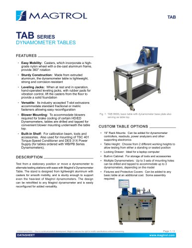 TAB Series | Dynamometer Tables