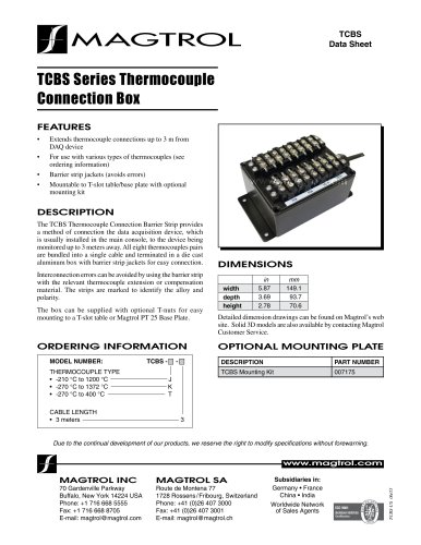 TCBS Series Thermocouple Connection Box