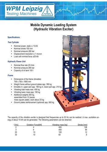 Mobile Hydraulic Vibration Exciter