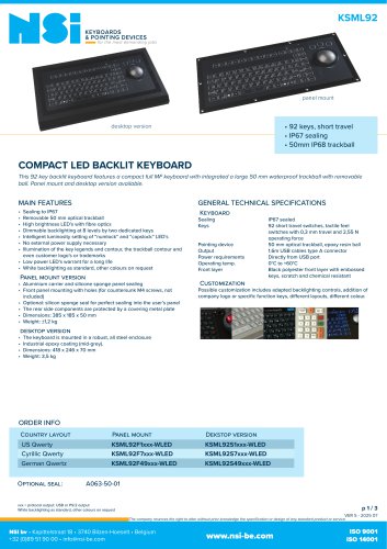 Backlit compact keyboard with trackball - desktop