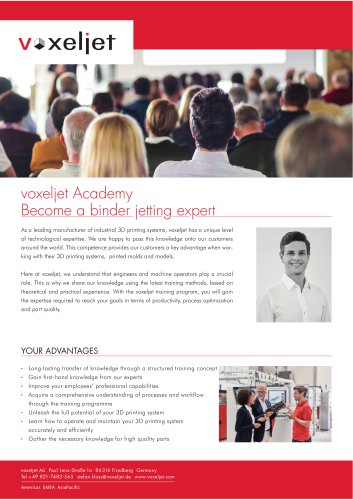 voxeljet Academy Become a binder jetting expert