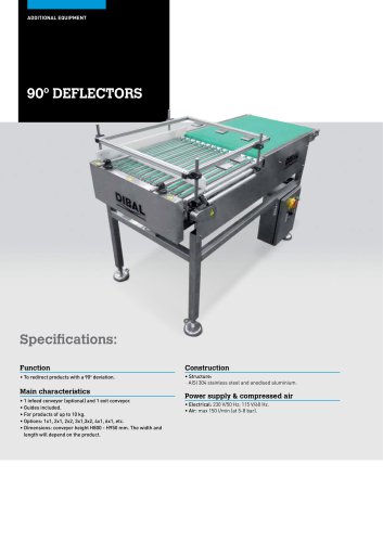 90º DEFLECTORS FOR PRODUCTION LINES