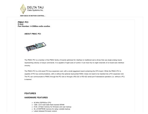 PMAC PCI 8 Axis