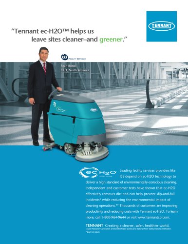 Tennant ec-H2O™ helps us  leave sites cleaner–and greener