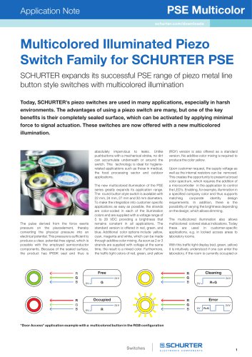 Multicolored Illuminated Piezo Switch Family for SCHURTER PSE
