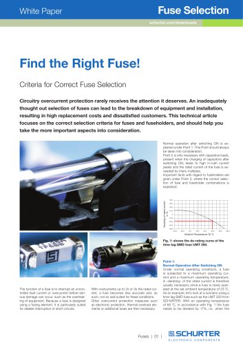 SCHURTER White Paper: Find the Right Fuse!