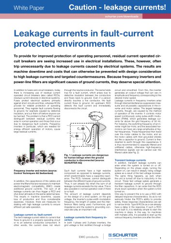SCHURTER White Paper: Leakage currents in fault-current protected environments