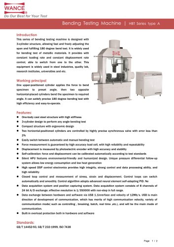 HBT-A Series Bending testing machine