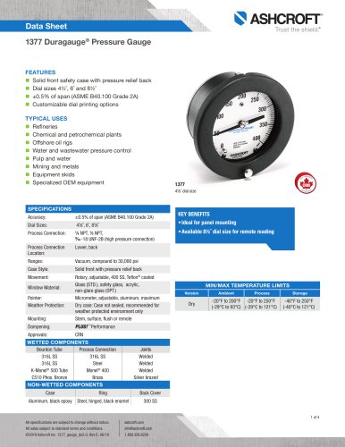 1377 Duragauge® Pressure Gauge