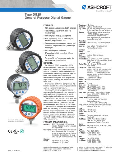 Type DG25 General Purpose Digital Gauge