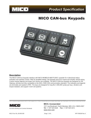 MICO CAN-bus Keypads