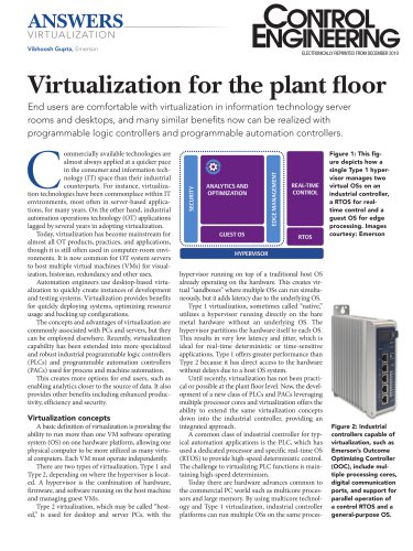 Virtualization for the plant floor