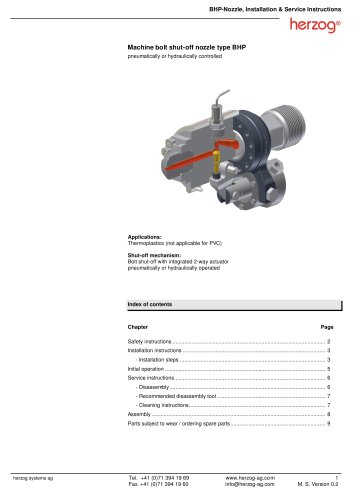 Machine bolt shut-off nozzle type BHP