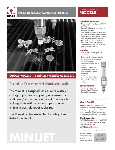 MiniJet Abrasive Waterjet Nozzle