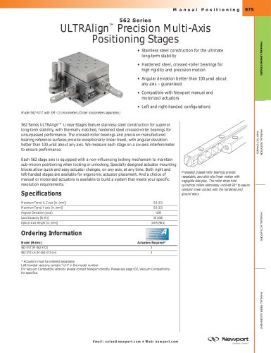 562 Series ULTRAlign™ Precision Multi-Axis Positioning Stages  