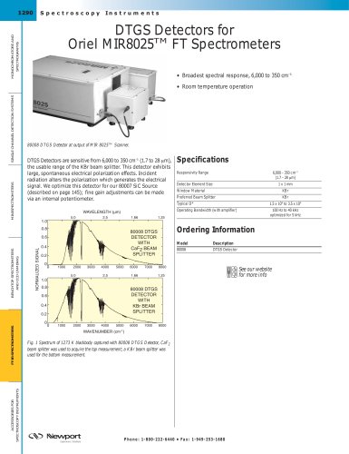 DTGS Detectors for Oriel MIR8025™ FT Spectrometers  