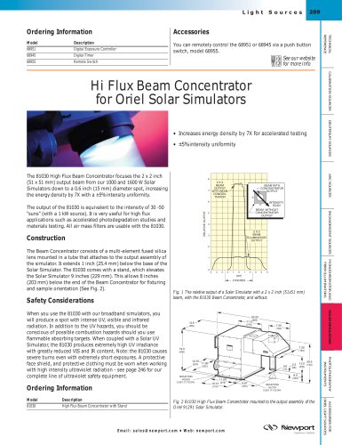 Hi Flux Beam Concentrator for Solar Simulators  