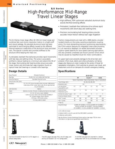 ILS Series High-Performance Mid-Range Travel Linear Stages  