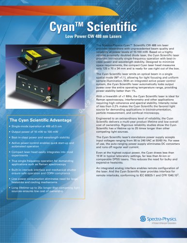 Low Power CW 488 nm Lasers- Cyan™ Scientific