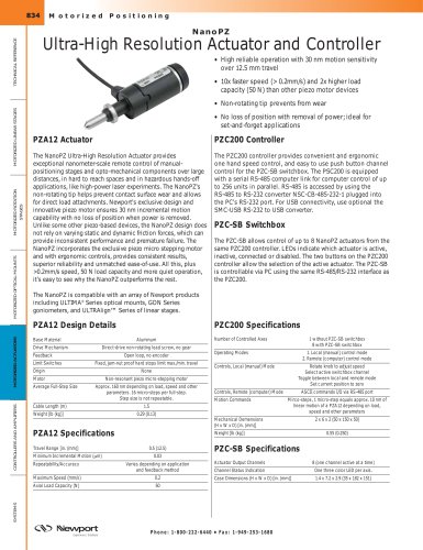 NanoPZ Ultra-High Resolution Actuator and Controller