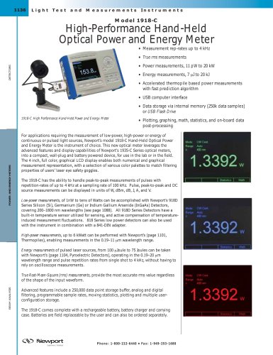 Optical Power Meter, High-Performance Hand-Held, 1918-C  