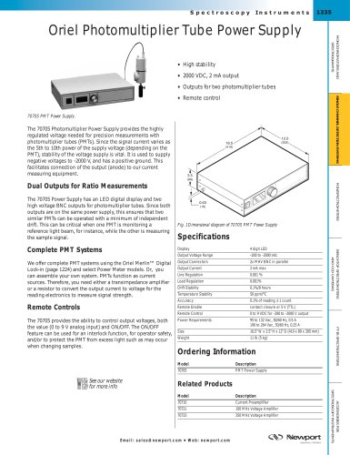 Oriel Photomultiplier Tube Power Supply  