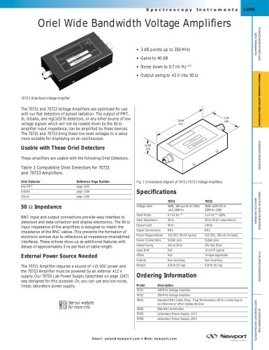 Oriel Wide Bandwidth Voltage Amplifiers  