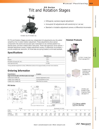 PO Series Three-Axis High-Resolution Prism Tilt Mount  