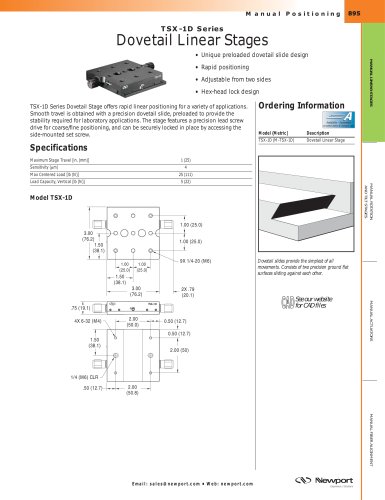 TSX-1D Series Dovetail Linear Stages  