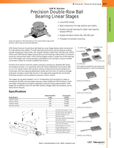 UMR Series Precision Double-Row Ball Bearing Linear Stages  