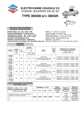 coaxial valve datasheet