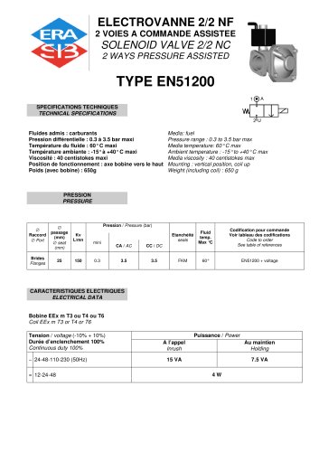 fuel oil solenoid valve datasheet