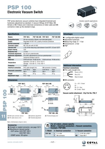 Electronic Vacuum Switch, PSP100 Series