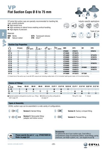 Flat Suction Cups Ø 8 To 75 Mm, VP Series