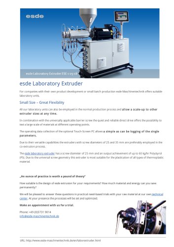 esde Laboratory Extruder