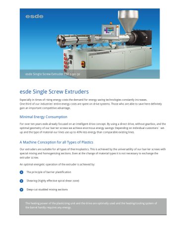 esde Single Screw Extruders